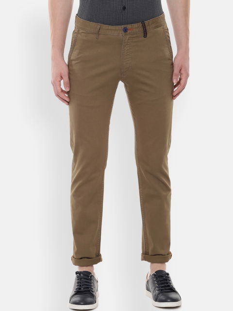 

Solly Jeans Co. Men Khaki Slim Fit Solid Formal Trousers