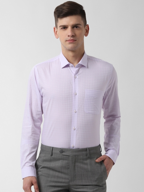 

Peter England Men Purple Slim Fit Self Design Formal Shirt