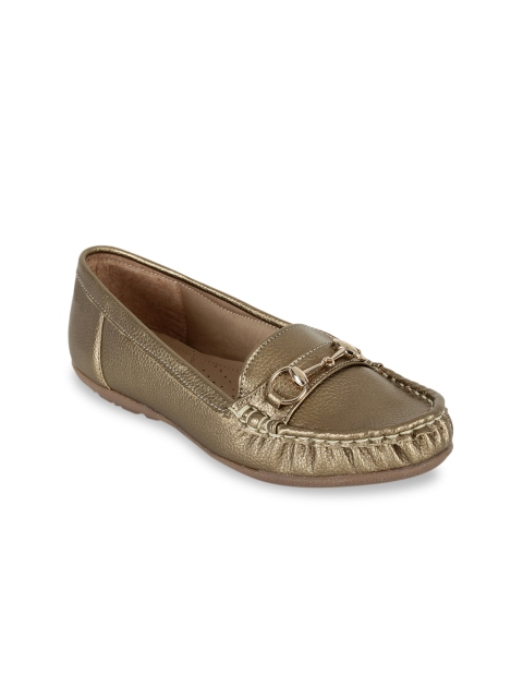

SCENTRA Women Gunmetal-Toned Loafers, Metallic