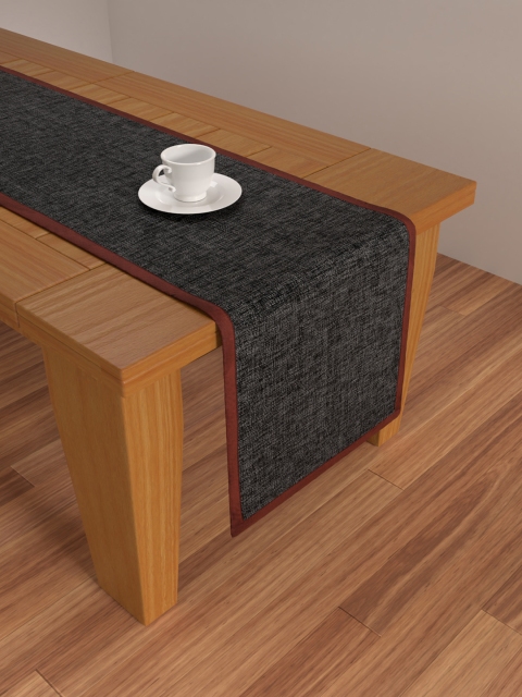 

S9home by Seasons Black Printed 6 Seater Table Runner