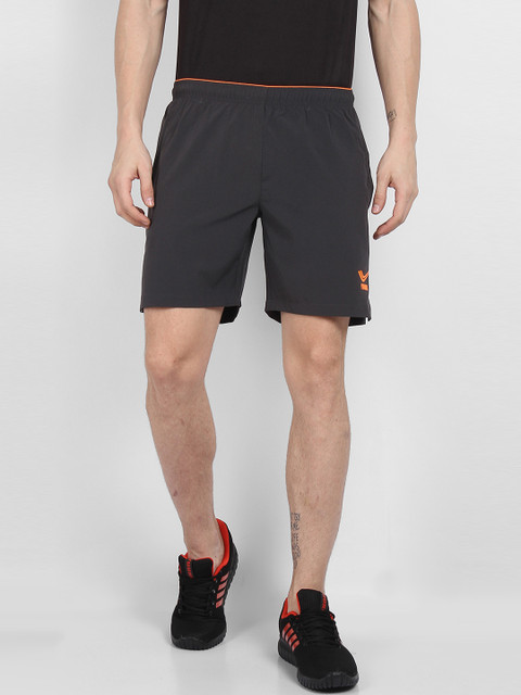 

Yuuki Men Grey Solid Slim Fit Regular Shorts