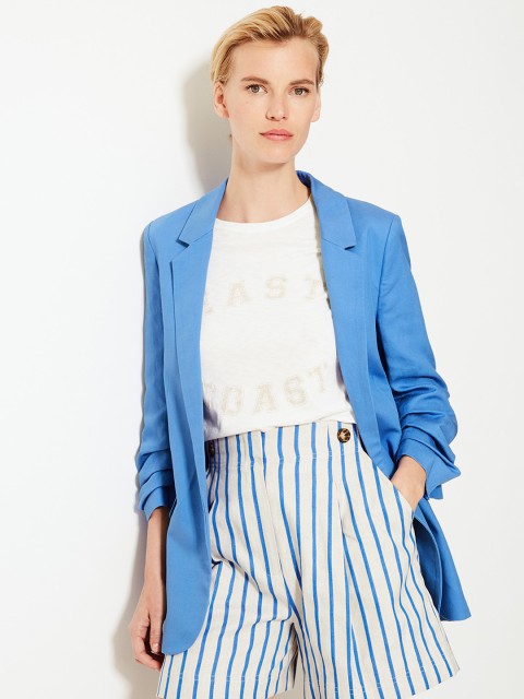 

Marks & Spencer Women Blue Solid Open Front Jacket