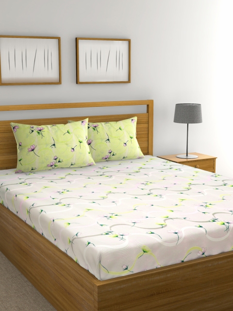 

Raymond Home Multicoloured Floral 140 TC Cotton 1 Queen Bedsheet with 2 Pillow Covers, Multi