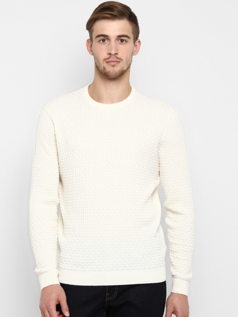 

Red Tape Men Off-White Ribbed Sweater