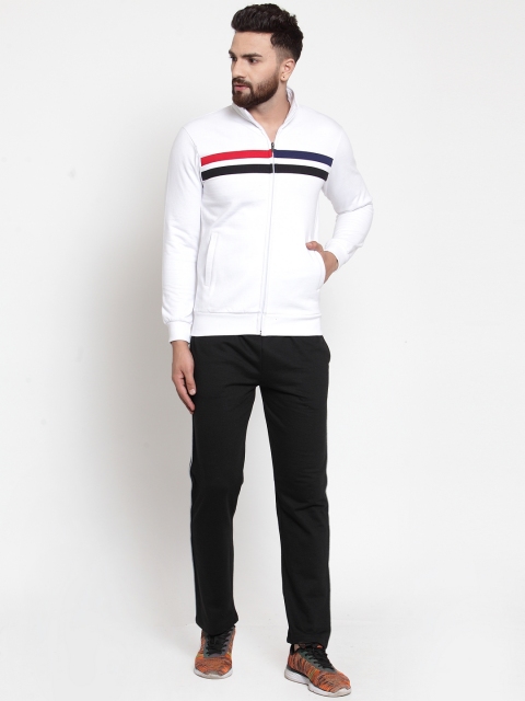 

WILD WEST Men White Striped Tracksuit