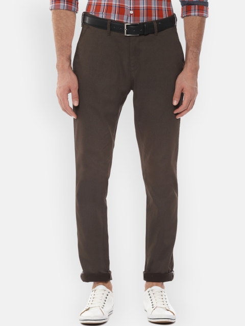 

Van Heusen Sport Men Brown Slim Fit Self Design Regular Trousers