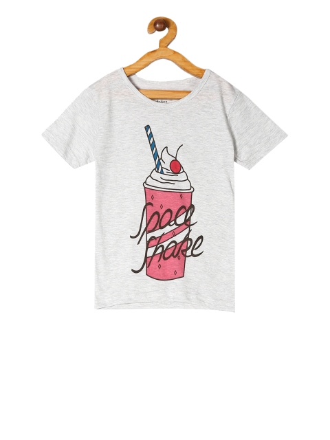 

Cherokee Girls Grey Printed Round Neck T-shirt