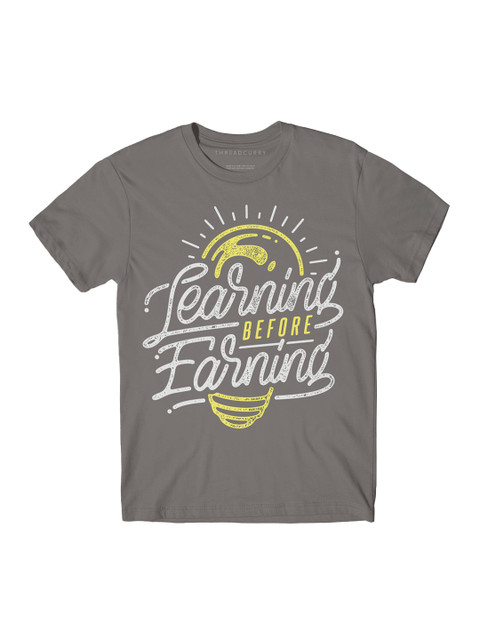 

THREADCURRY Boys Grey Printed Round Neck T-shirt
