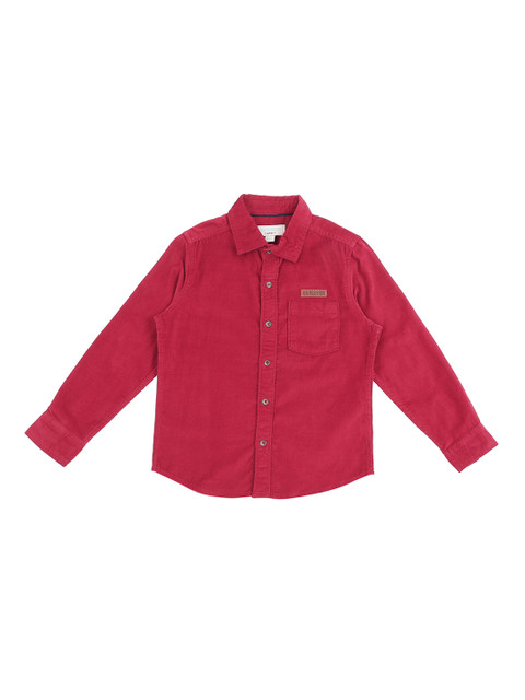 

Pantaloons Junior Boys Red Regular Fit Solid Casual Shirt