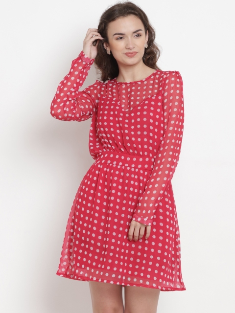 

Abiti Bella Women Pink Printed Fit and Flare Dress