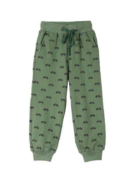 

Cherokee Boys Green & Black Printed Straight Fit Joggers