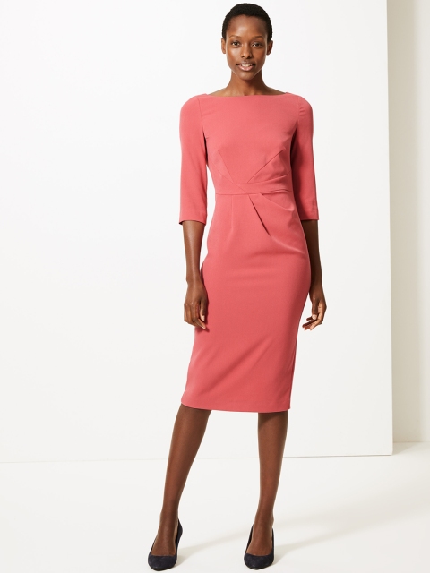 

Marks & Spencer Women Pink Solid Sheath Dress