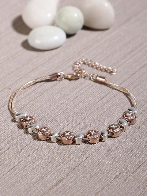 

Shining Diva Rose-Gold Plated & Antique Cubic Zirconia Studded Bracelet