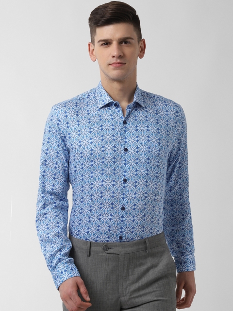 

Peter England Men Blue Regular Fit Printed Formal Shirt