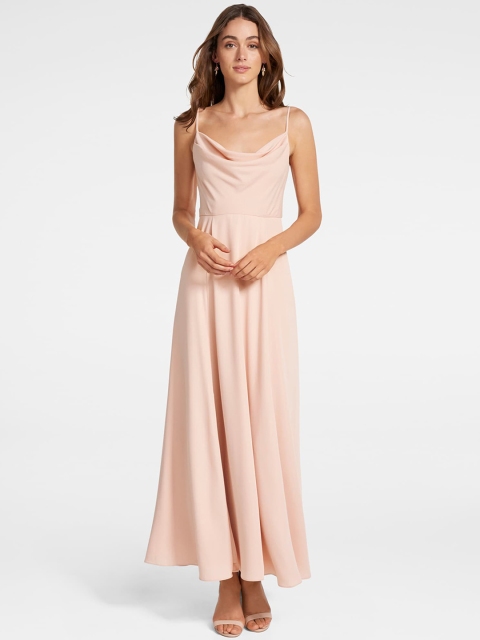 

Forever New Women Solid Pink Maxi Dress