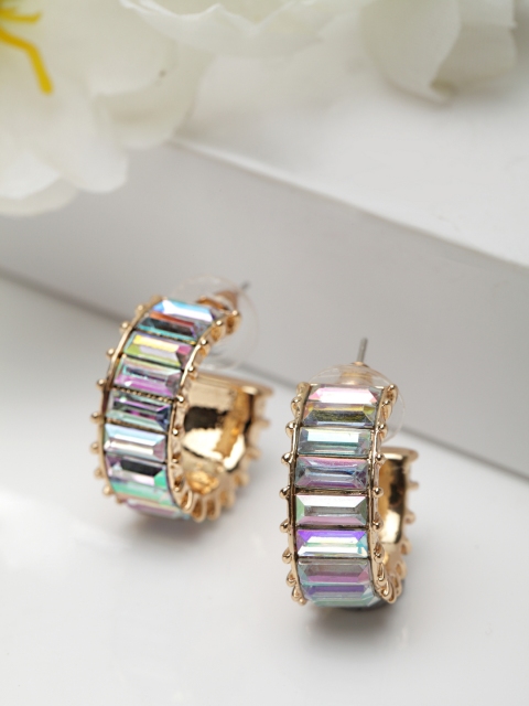 

AVANT-GARDE PARIS Gold-Plated White Circular Half Hoop Earrings