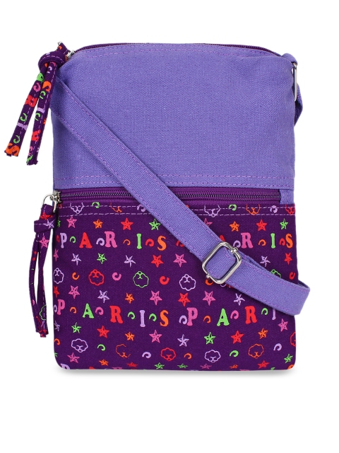 

Anekaant Purple Printed Sling Bag