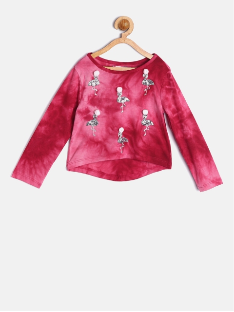 

Nauti Nati Girls Pink Embellished A-Line Top