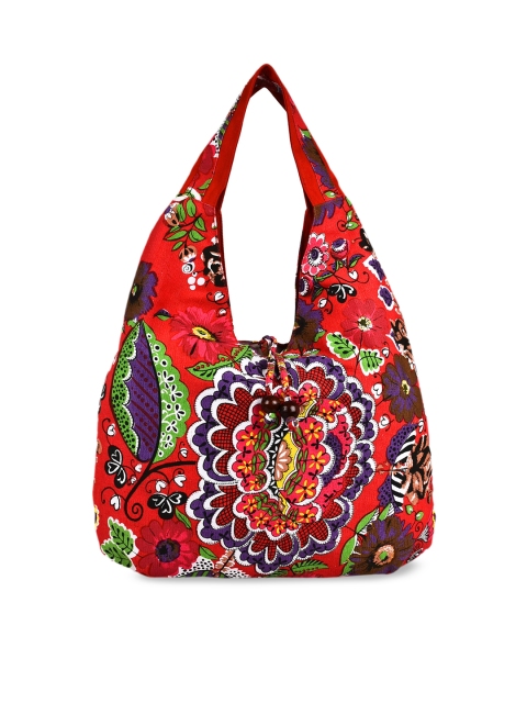 

Anekaant Red Printed Shoulder Bag