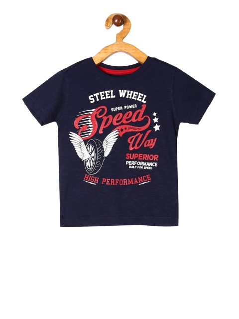 

Cherokee Boys Navy Blue Printed Round Neck T-shirt