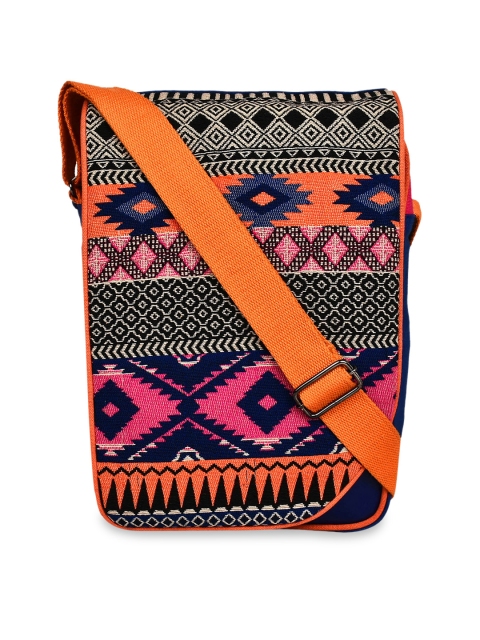 

Anekaant Multicoloured Self Design Jacquard Woven Sling Bag, Multi