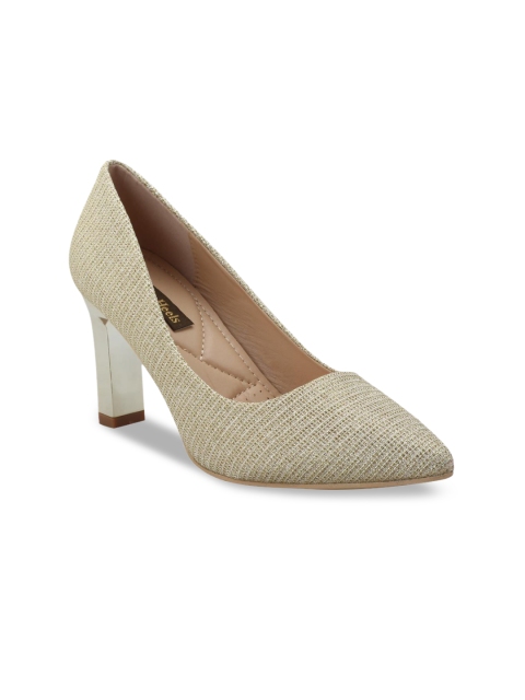 

Flat n Heels Women Muted Gold-Toned Shimmery Pumps