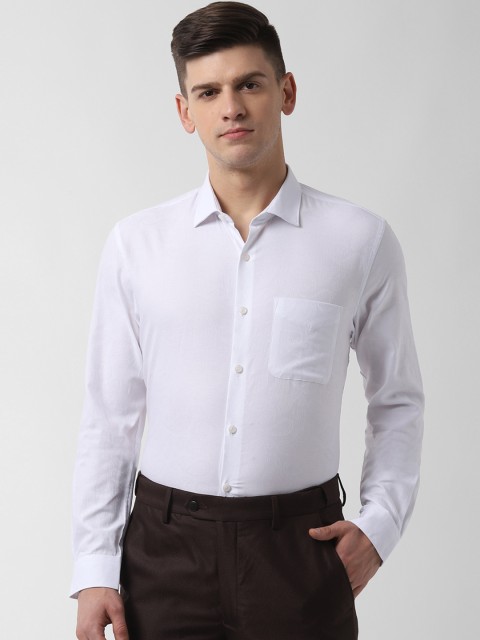 

Peter England Men White Slim Fit Self Design Formal Shirt