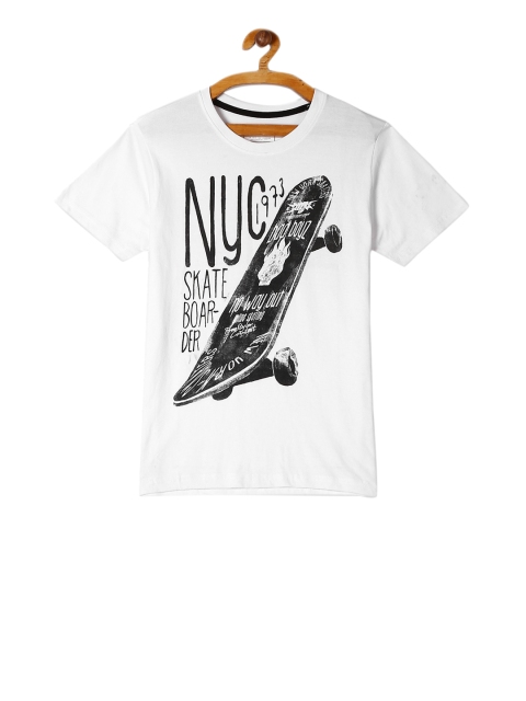 

Cherokee Boys White Printed Round Neck T-shirt