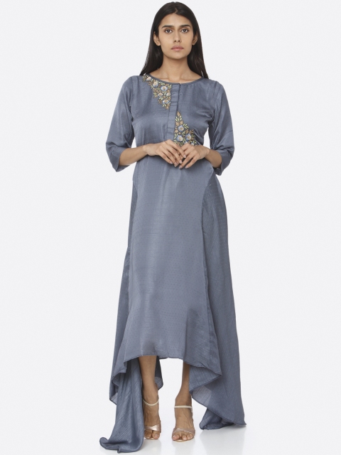 

RAISIN Women Blue Printed Maxi Dress