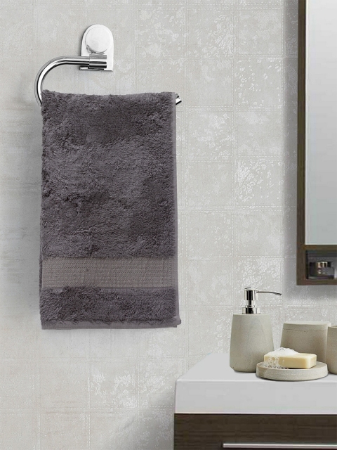 

Portico New York Unisex Grey Solid Hand Towel