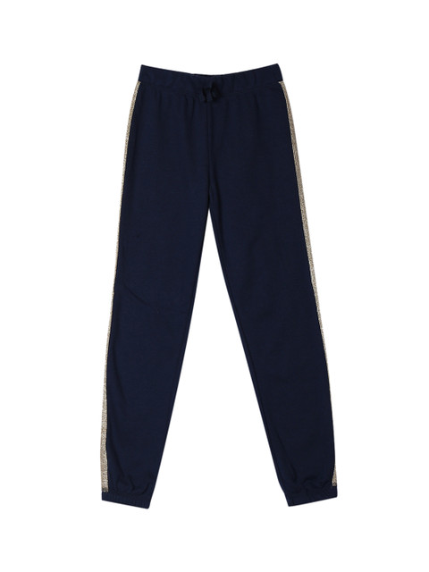 

The Childrens Place Girls Navy Blue Solid Straight Fit Joggers