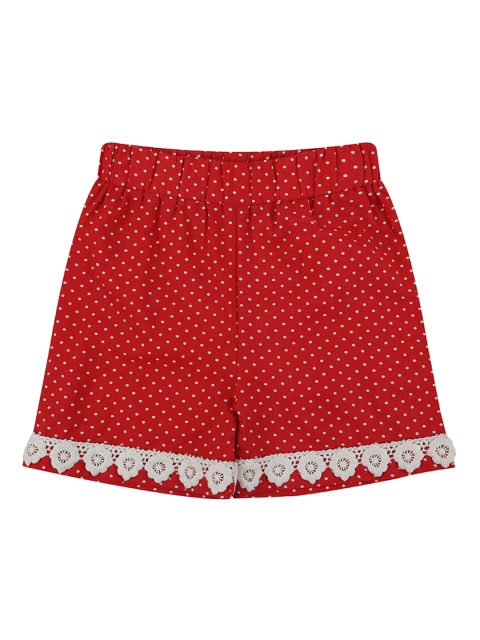 

Lilly and Sid Girls Red Printed Regular Fit Regular Shorts