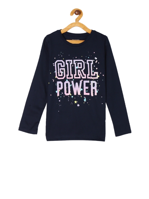 

The Childrens Place Girls Blue Printed Round Neck T-shirt