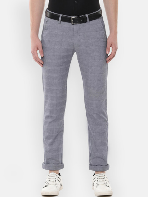 

Allen Solly Men Grey Slim Fit Checked Regular Trousers