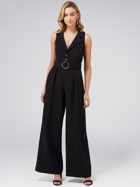 

Forever New Women Black Solid Basic Jumpsuit