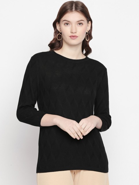 

Annabelle by Pantaloons Women Black Self Design Sweater