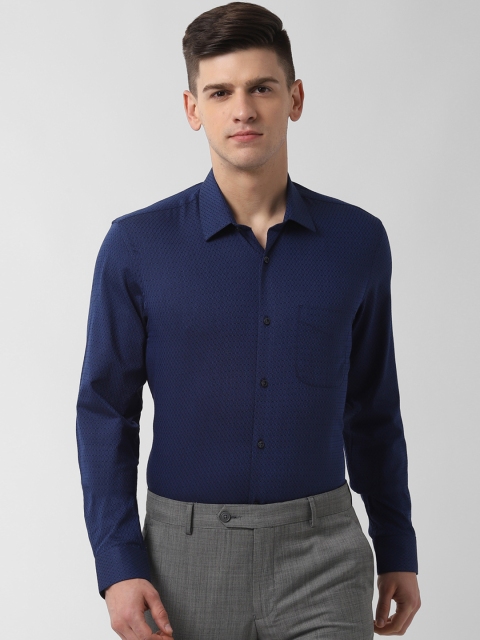 

Peter England Men Navy Blue Slim Fit Printed Formal Shirt