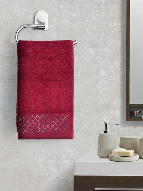 

Portico New York Unisex Red Solid Hand Towel