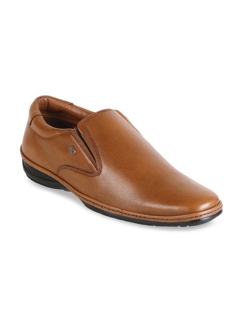 

ID Men Tan Brown Leather Formal Slip-on Shoes