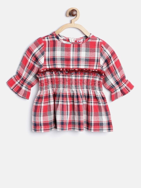 

Nauti Nati Girls Red Checked Cinched Waist Top