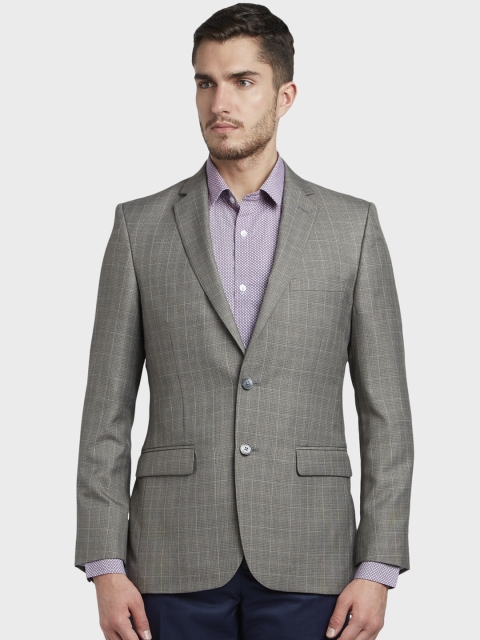 

ColorPlus Men Grey Checked Blazer
