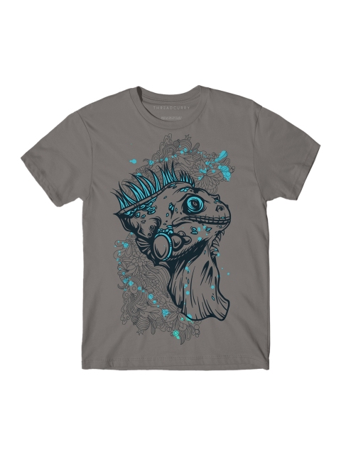 

THREADCURRY Boys Grey Aqua Hipster Printed Round Neck T-shirt