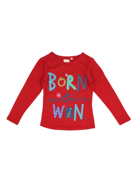 

Allen Solly Junior Girls Red Printed Round Neck T-shirt