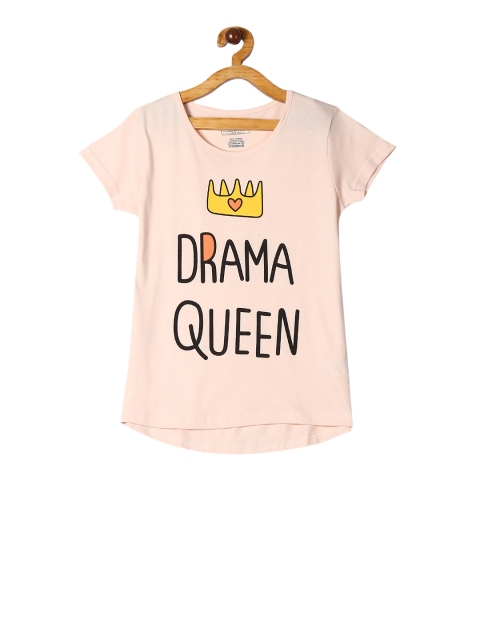 

Cherokee Girls Orange Printed Round Neck T-shirt