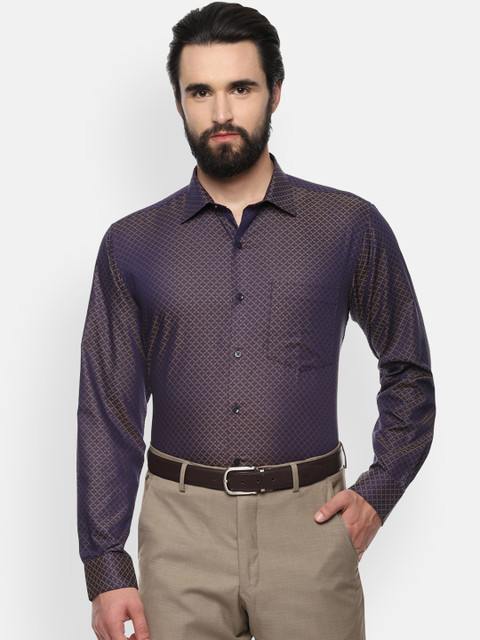 

Van Heusen Men Purple Regular Fit Self Design Formal Shirt
