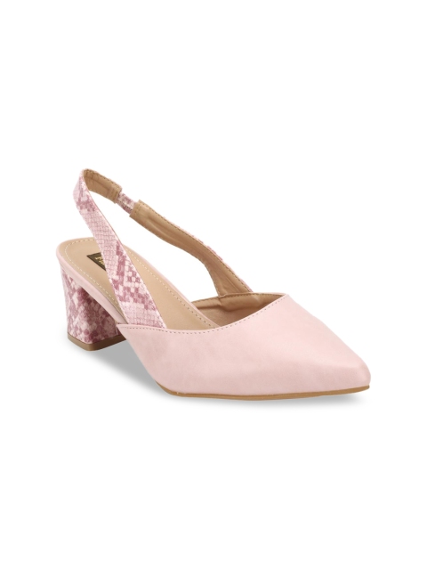 

Flat n Heels Women Pink Snakeskin Textured Heels
