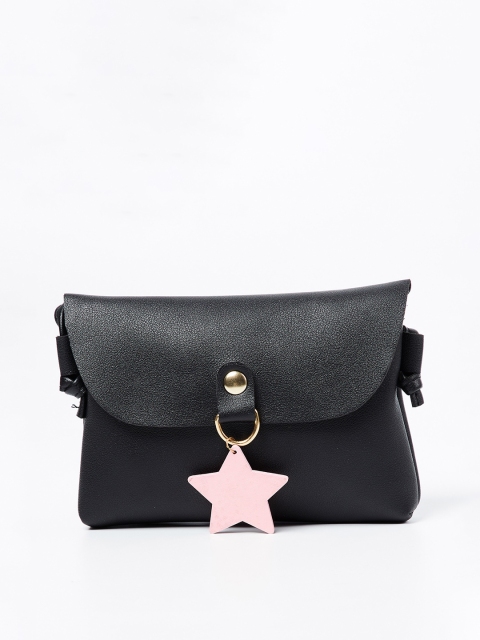

Ginger by Lifestyle Black Solid Sling Bag