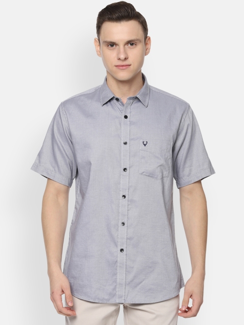 

Allen Solly Men Grey Slim Fit Solid Casual Shirt