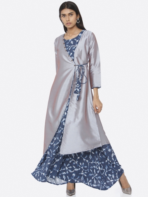 

RAISIN Women Printed Blue Maxi Dress