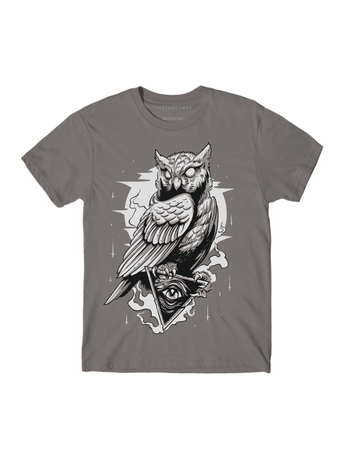 

THREADCURRY Boys Grey Printed Round Neck T-shirt
